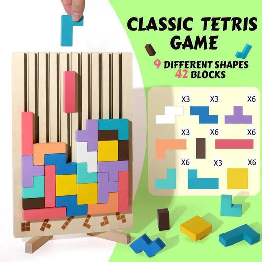 Montessori Wooden Tetris - Educational Fun Toy