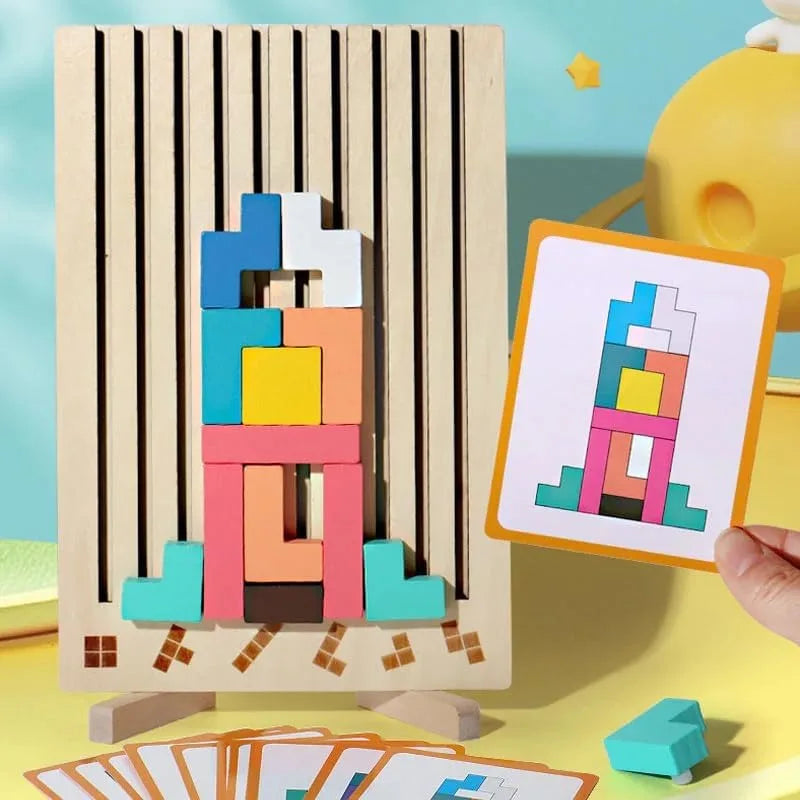 Montessori Wooden Tetris - Educational Fun Toy